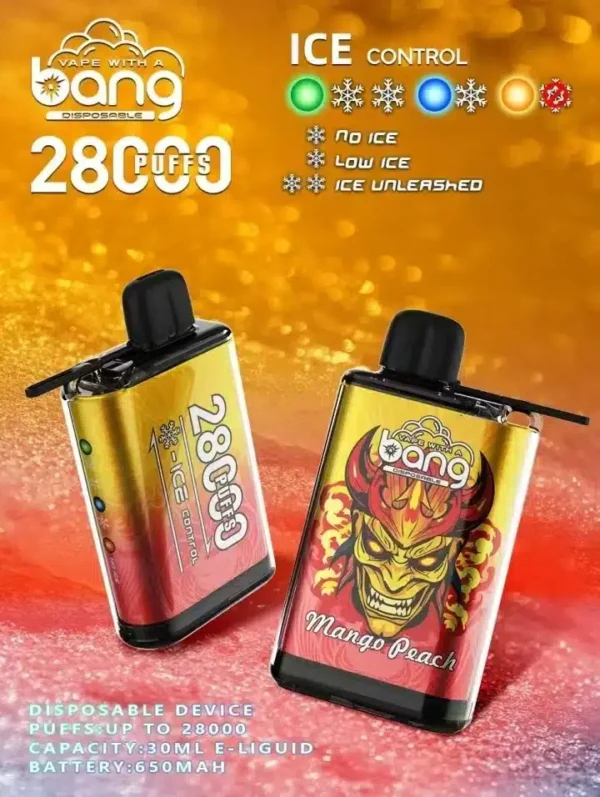 Bang 28K Puffs - konfigurowalny jednorazowy Vape z kontrolą lodu - obrazek 2